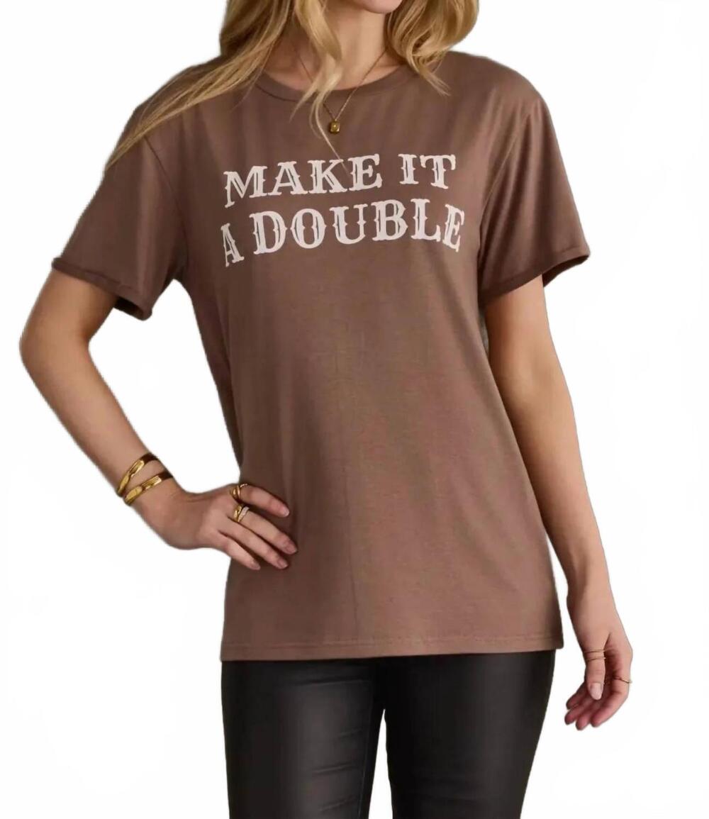 NEW PANACHE APPAREL make it a double short sleeve tee in brown